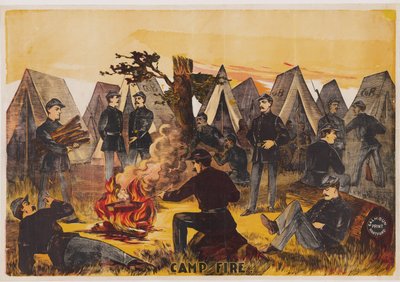Fuego de campamento, pub. c. 1865 de American School